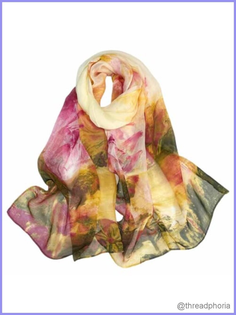 Fashion Floral Neck Scarf Lightweight Silk Feeling Wrap Shawl Head Scarf